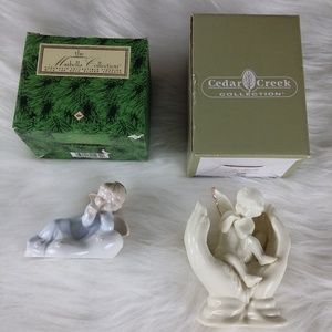 Bundle of 2 Porcelain Cherub Angels